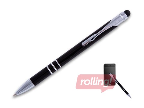 Lodīšu pildspalva Concorde Soft touch, 0.8mm, melns korpuss, zila tinte