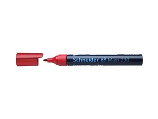 Permanentais marķieris Schneider 230, apaļš, sarkans, 1-3mm