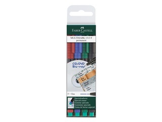 Permanento marķieru komplekts Faber Castell F, 4 krāsas