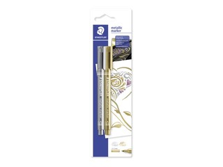 Flomāsteri Staedtler, 8323 metāliskas 2 krāsas - sudraba un zelta
