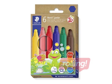 Flomāsteri Staedtler Noris junior 329, 6 krāsas
