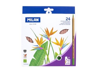 Krāsainie zīmuļi Milan, 24 krāsas, liels grafīts, 3.5mm