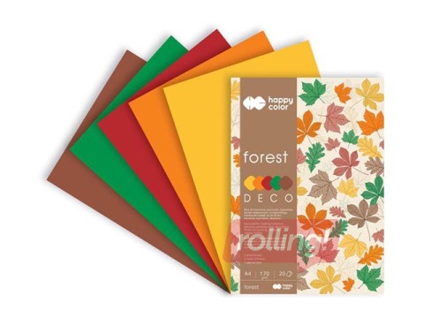 Dizaina papīrs Autumn, A4, 170g/m², 20 loksnes, 5 krāsas