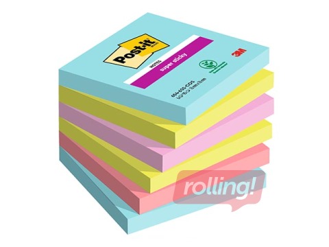 Līmlapiņas Post-It Super Sticky Cosmic 76x76mm, 6x90l. + AKCIJA! Pērc līmlapiņas un saņem dāvanu!