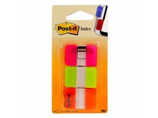 Marķēšanas indeksi Post-it,Strong, rozā/zaļa/oranža, 25x38mm