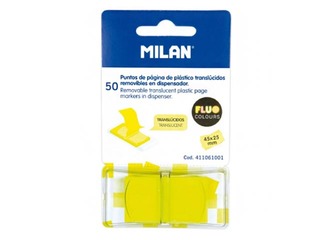 Marķēšanas indeksi plastikāta Milan, neona dzeltens, 25x45mm