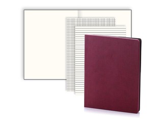 Piezīmju grāmata Balts L, baltas lapas, A4, bordo