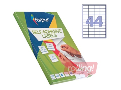 Uzlīmes Forpus, A4, 48.5x25.4mm, 100 loksnes, baltas