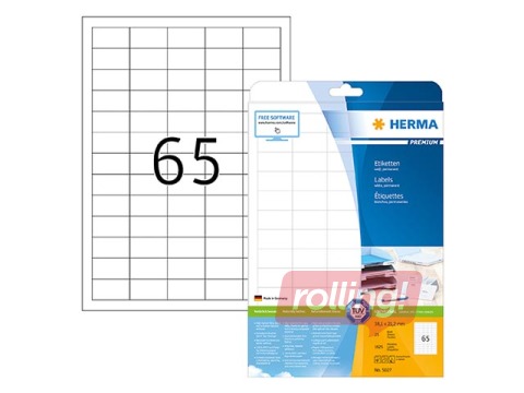 Uzlīmes Herma Special, A4, 38.1x21.2 mm, 25 loksnes, saldētavai