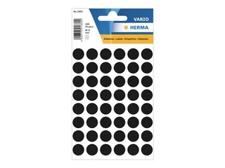 Uzlīmes - aplīši Herma, 13 mm, melni