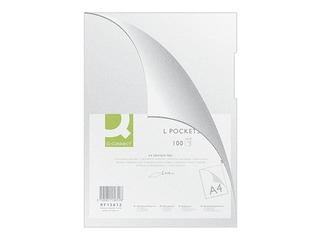 Mape - stūrītis Q-Connect,  A4, 80 mic., matēta, caurspīdīga, 100 gab.