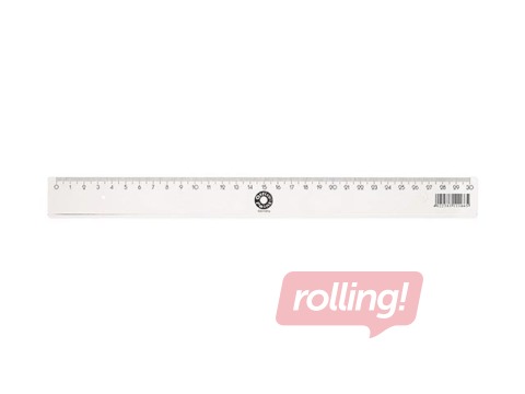 Lineāls Office Point, plastmasas, caurspīdīgs, 20cm