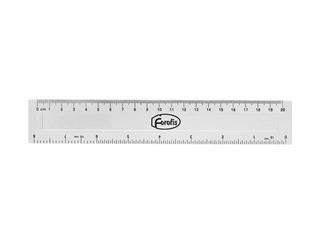 Lineāls Forofis, plastmasas, caurspīdīgs, 20cm