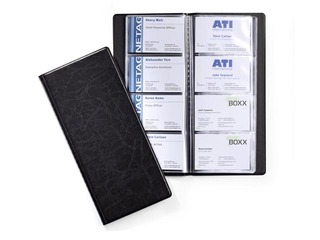 Vizītkaršu bloks Durable Visifix, 192 vizītkartēm, melns, 115x253mm