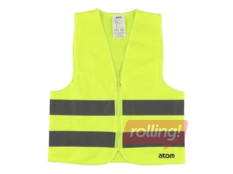 Atstarojošā veste Atom, bērnu L izmērs, ar rāvējslēdzi, dzeltena