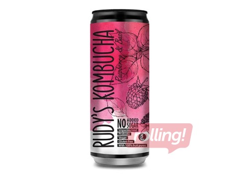 Kombuča Rudy's Kombucha, avene un baziliks, skārdene, 330ml (Taras depozīts iekļauts cenā)