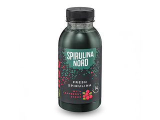 Spirulīna SpirulinaNord, svaiga, ar dzērveņu sīrupu, 330ml