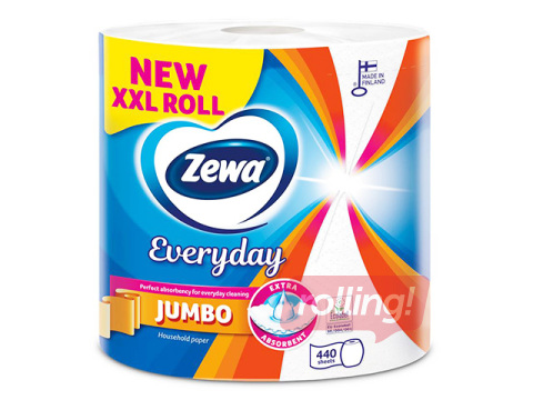 Papīra dvielis Zewa Everyday Jumbo XXL, 1 rullis, 2 kārtas, 440 loksnes