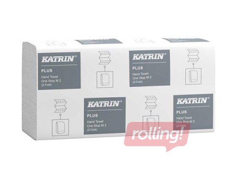 Papīra dvieļi loksnēs Katrin Plus One Stop M2, balti, 2 slāņi, 21 pac. + AKCIJA! Pērc papīra dvieļus un saņem dāvanu!