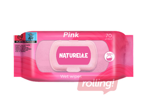 Mitrās salvetes, Naturelle, aromatizētas, rozā, 70gab