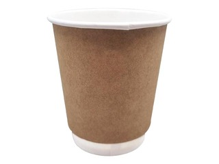Glāzes kraft papīra, brūnas, ar dubulto sienu, ø90mm, 300 ml, 25 gab.