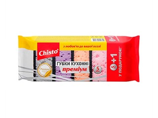 Švammītes trauku mazgāšanai Chisto, Premium, 100x65x45mm, 6 gab.