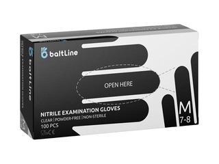 Cimdi nitrila bez pūdera BaltLine M izmērs, 100 gab., melnie 