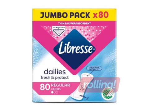 Ikdienas ieliktnīši Libresse Normal Regular Jumbo, 80 gab.