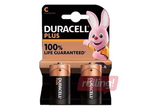 Baterijas Duracell C/LR14, B2,1.5V, 2 gab.
