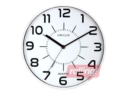 Sienas pulktenis Unilux Pop silent, balts rāmis, 28 cm