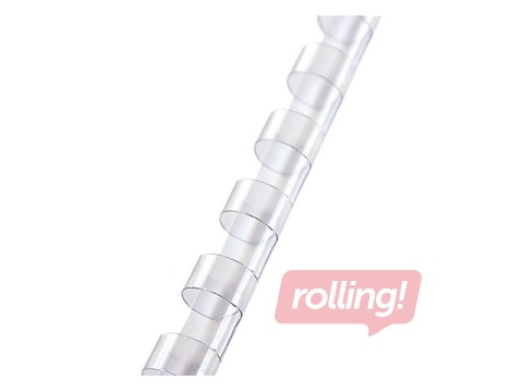 Plastmasas spirāles Argo, 12.5 mm, 100 gab., caurspīdīgas