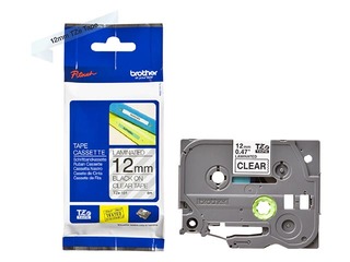 Lente Brother TZe-131, Melns uz caurspīdīga, 12mm, 8 m, laminēta