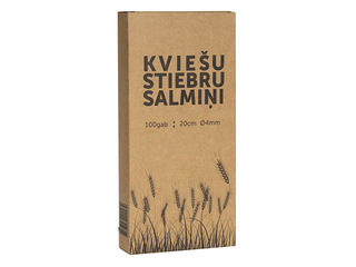 Kokteiļu salmiņi, kviešu stiebru, 20cm ø4 mm, 100 gab. 