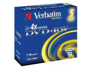 Matricas Verbatim DVD+RW SERL 4.7GB 4x 5 Pack Jewel