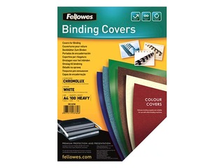 Iesiešanas aizmugures vāks Fellowes Chromo A4, Balts, glancēts, 100 gab.