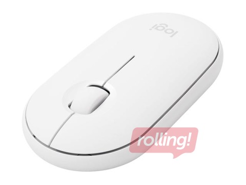 Bezvadu datorpele Logitech Pebble M350, Balta, USB / Bluetooth