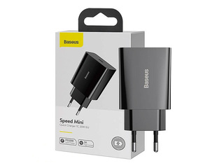 Ātrais tīkla lādētājs, Baseus, Speed Mini, melns, 20W