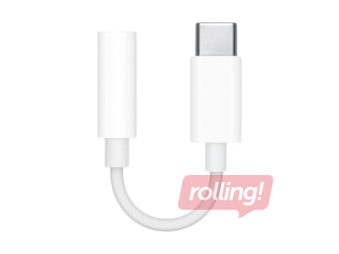 Audio adapteris Apple Type C - 3.5mm,  A2155, balts