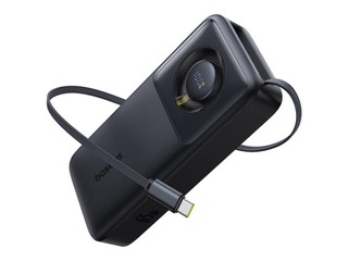 Enerģijas krātuve Baseus, Free2Pull, 20000mAh, 65W, ar vadu, melns