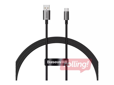 Kabelis Baseus, Superior, USB Male, Type-C Male, 100W, 6A, 1m, melns un pelēks