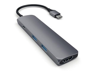 Satechi Slim USB-C MultiPort Adapter with 4K HDMI Video Output and 2 USB 3.0 Ports